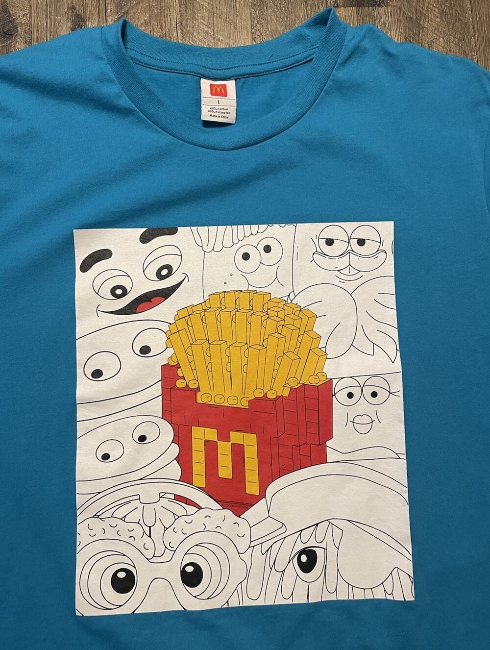 McDonald’s Lego Collector's Cup Edition 2024 Employee Staff T-Shirt Blue (Large)